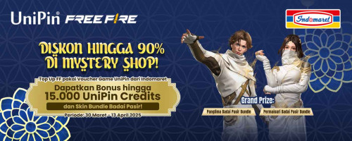 Buruan Beli Voucher Game UniPin di Indomaret, Dapatkan Diskon Mystery Shop Lebaran Hingga 90% di Free Fire